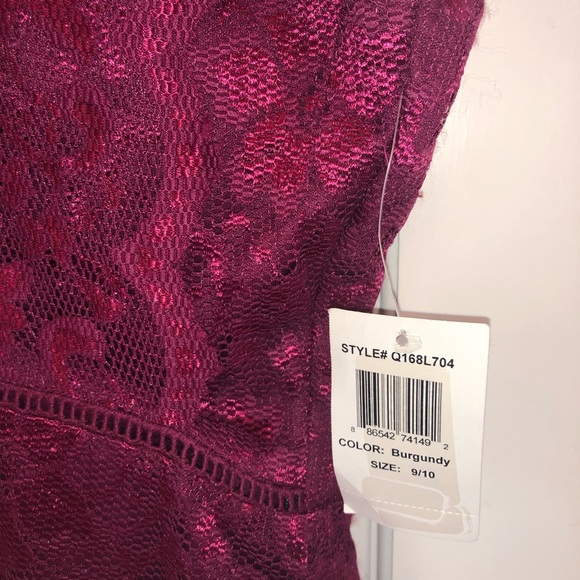 Juniors’ Burgundy Lace B. Darlin Dress - Picture 3 of 7